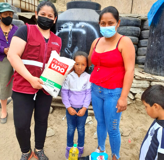 Entrega de viveres y alimentos